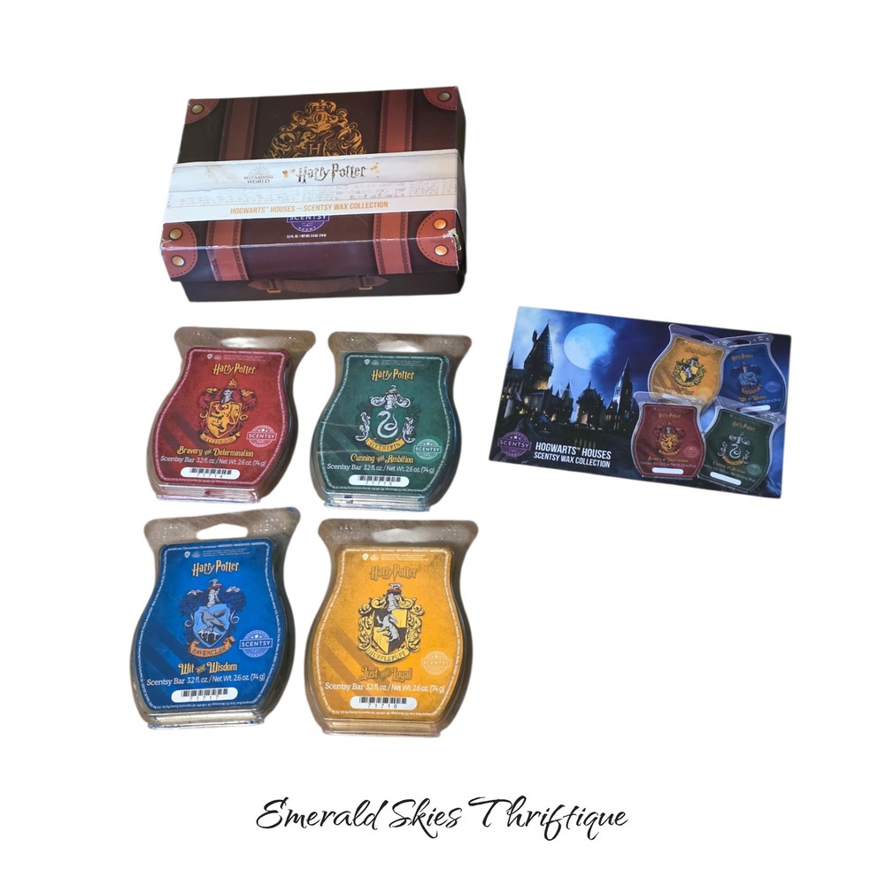 Scentsy Harry Potter Hogwarts House Wax Bars Collection Lot of 4 bars and box